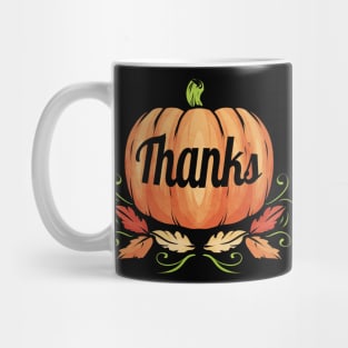 Thanks Carved In Pumpkin For Thanksgiving Mug